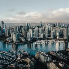 Aerial view of downtown Vancouver
