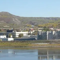 Downtown Peace River from the west side of the river