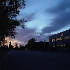 Downtown Grande Prairie at sunrise