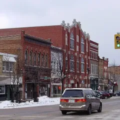 Hurontario Street in downtown Collingwood after a snowfall
