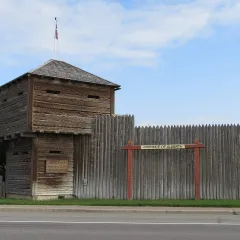 The reconstructed North-West Mounted Police fort in Fort Macleod