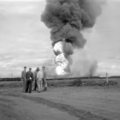 The Atlantic No. 3 oil well blowout near Devon, 1948