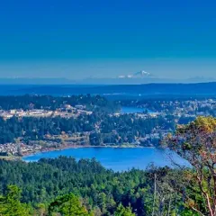 A lake surrounded by forest near Nanaimo