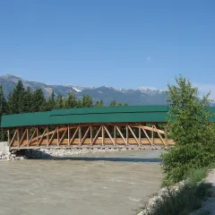 The covered pedestrian bridge in Golden