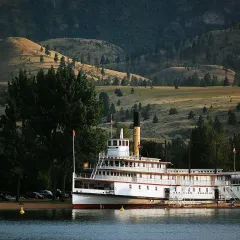 The sternwheeler SS Sicamous on the beach at Penticton