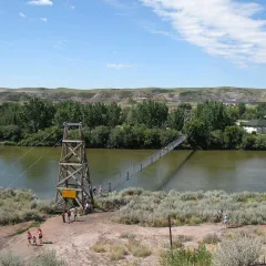 The Star Mine suspension bridge near Drumheller