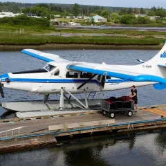 A floatplane at the Campbell River water aerodrome