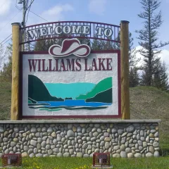 The Williams Lake welcome sign