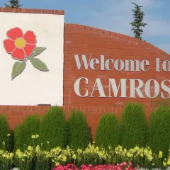 Camrose welcome sign