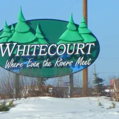 Whitecourt welcome sign